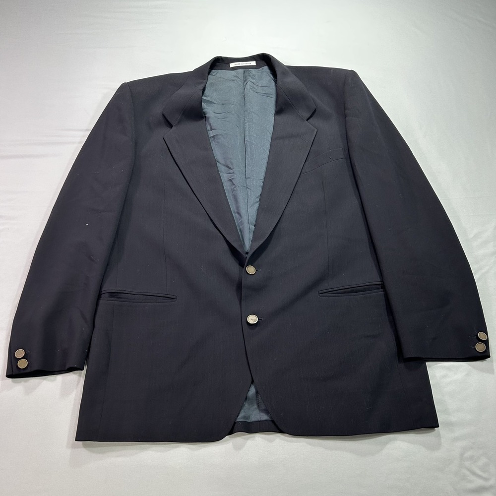 Yves Saint Laurent Blazer Mens 48 Navy Blue Wool‎ La Sartoria Made France Jacket